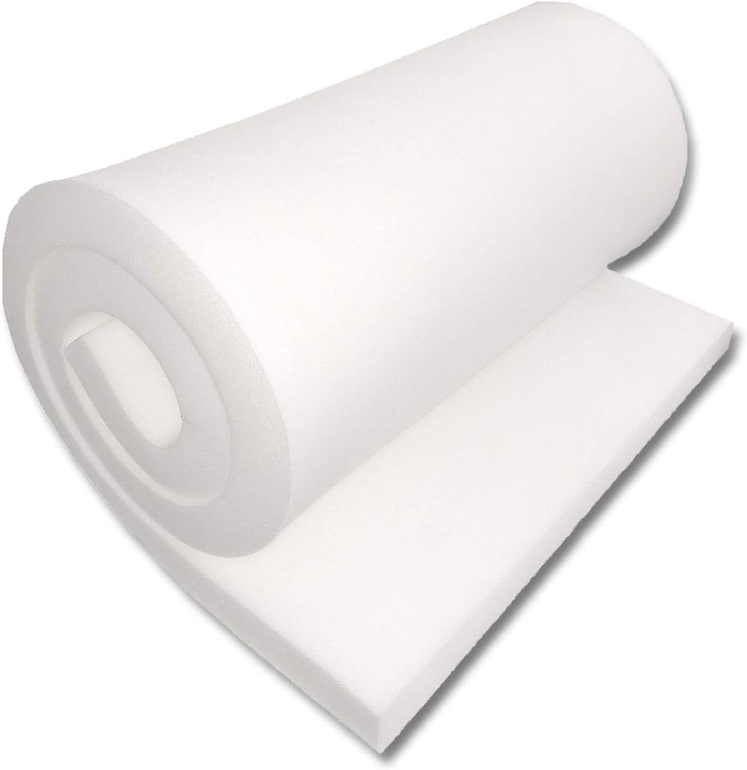 MoonRest Foam 1 “Height x 24" Width x 72" Length (Firm) 2.3 lb 40 ild Upholstery Cushion Made in USA Padding for Chairs, Sofas, Benches, Seat Cushions High Density