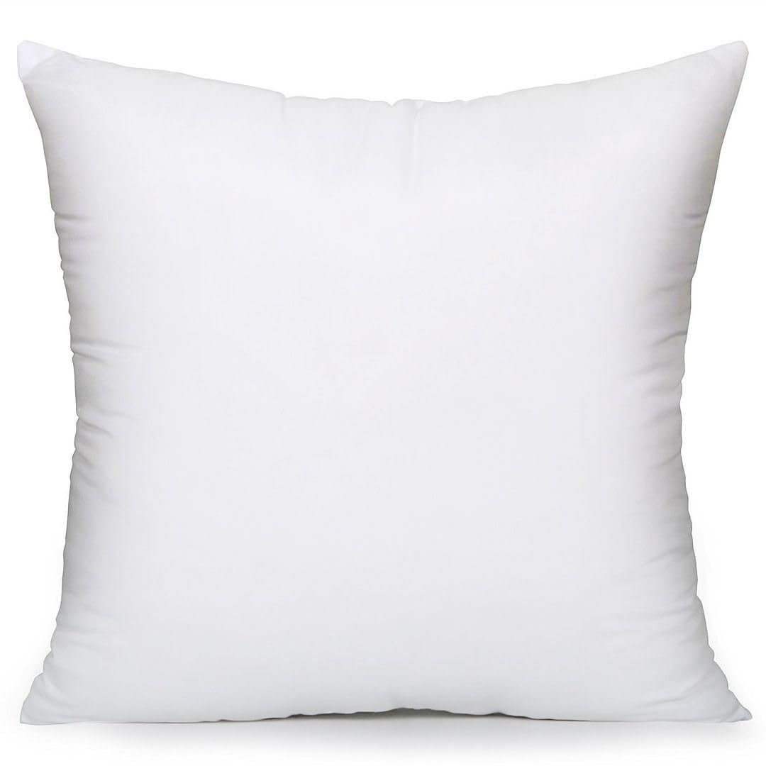 MoonRest Square Pillow Form Insert Hypoallergenic Sham Stuffer, 100% Polyester Microfiber Fill, Lined with Woven Cotton Blend Cover for Decorative Pillow Couch Sofa Bed Cushions