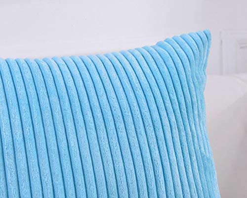 Striped Corduroy Velvet Decorative Pillow Covers - Set of 2 -
