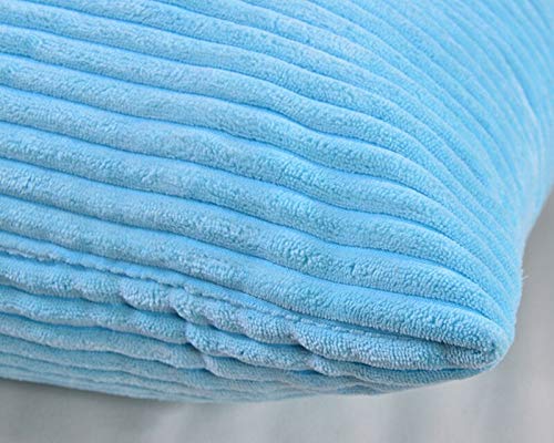 Striped Corduroy Velvet Decorative Pillow Covers - Set of 2 -