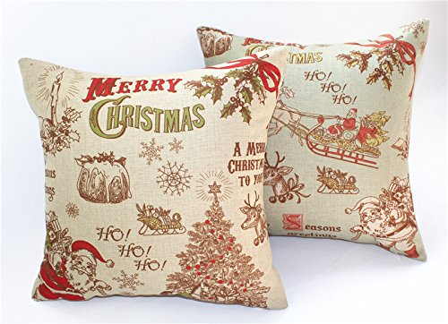 MoonRest Christmas Decorative Throw Pillow Cover Polyester décor Cushion Pillowcase