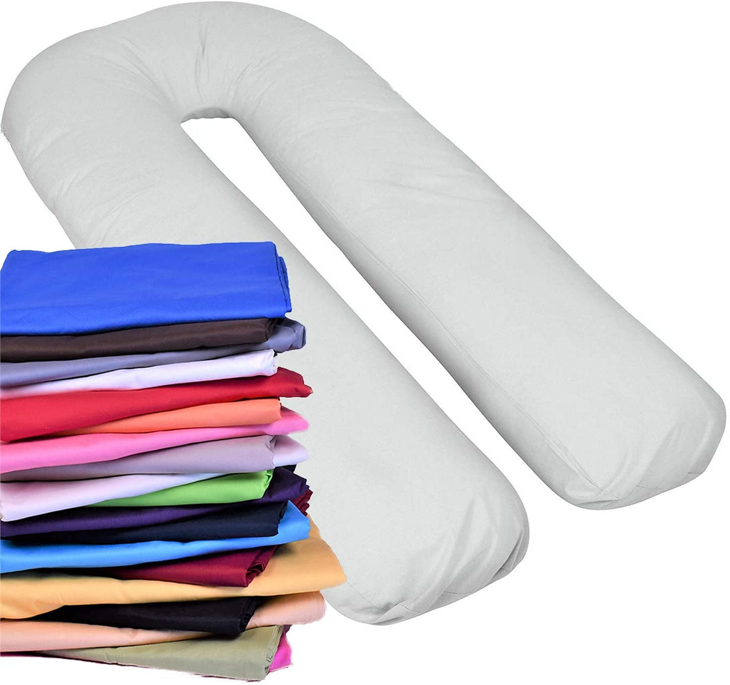 MoonRest Pregnancy Full Body Pillow Cover U-Shaped – Universal Fit U Replacement Cover for Maternity Pillow