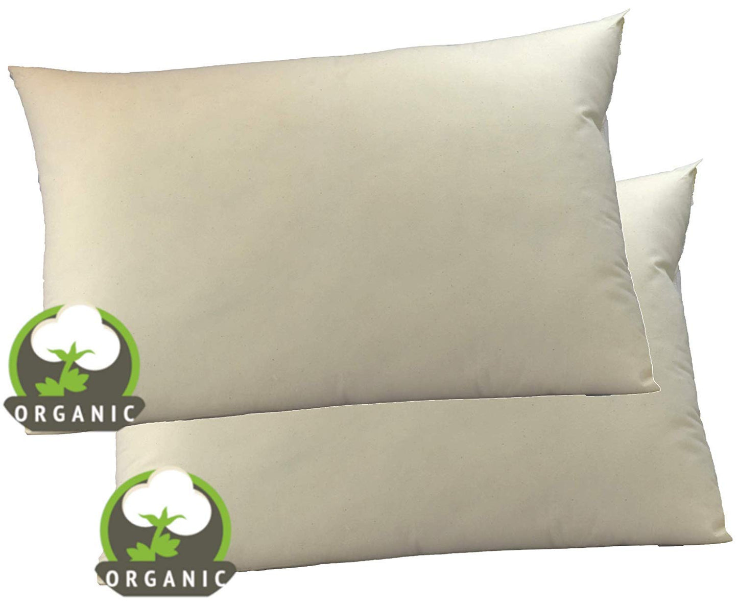 MoonRest - Certified%100 Set of Two Synthetic Natural Fabric Shell, Hypoallergenic Down-Like Fill -Bed Pillow