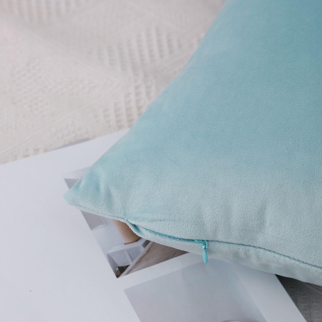 MoonRest - Pack of 2, Velvet Decorative Pillow Cover Set, Cozy Soft with Hidden Zipper Solid Color for Sofa Bedroom Car Couch Throw Pillow