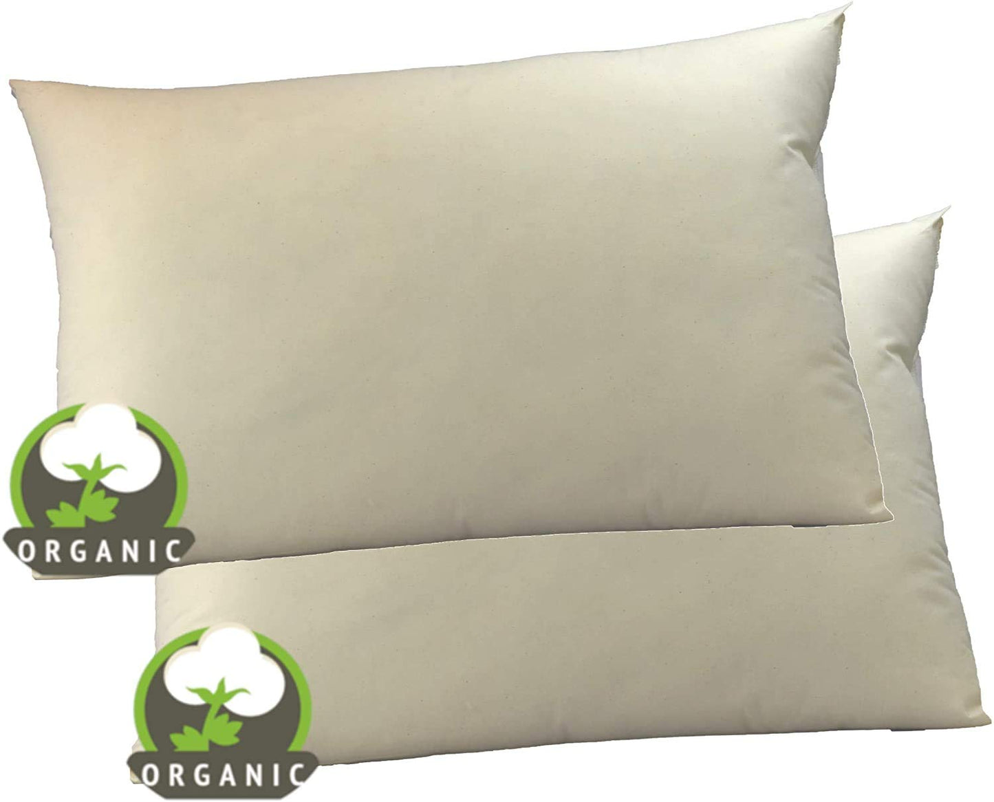 MoonRest - Certified%100 Set of Two Synthetic Natural Fabric Shell, Hypoallergenic Down-Like Fill -Bed Pillow
