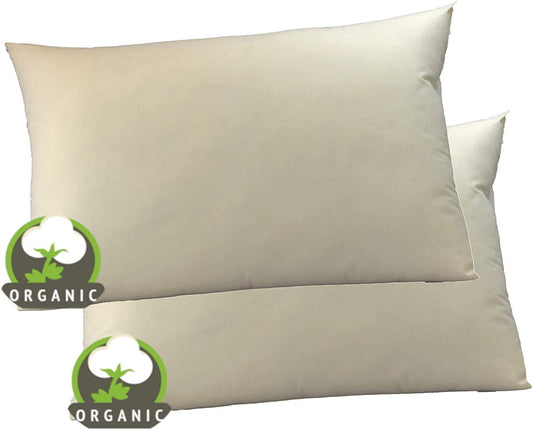 MoonRest - Certified%100 Set of Two Synthetic Natural Fabric Shell, Hypoallergenic Down-Like Fill -Bed Pillow