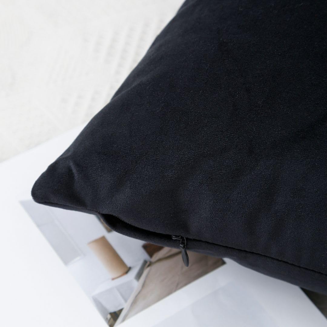 MoonRest - Pack of 2, Velvet Decorative Pillow Cover Set, Cozy Soft with Hidden Zipper Solid Color for Sofa Bedroom Car Couch Throw Pillow