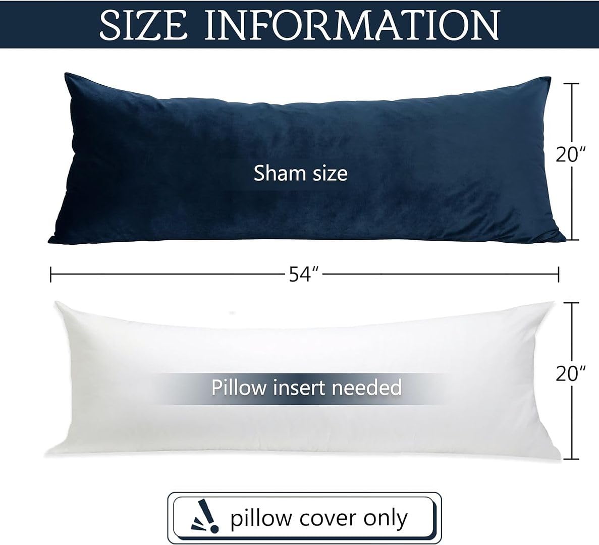 MoonRest Classic Microsuede Body Pillow Pillowcase - Ultra-Soft Plush - Hidden Zipper 20 X 54 Inch
