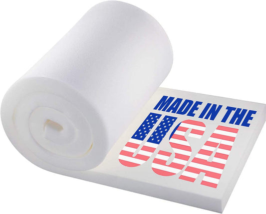 MoonRest Foam 1 “Height x 24" Width x 72" Length (Firm) 2.3 lb 40 ild Upholstery Cushion Made in USA Padding for Chairs, Sofas, Benches, Seat Cushions High Density