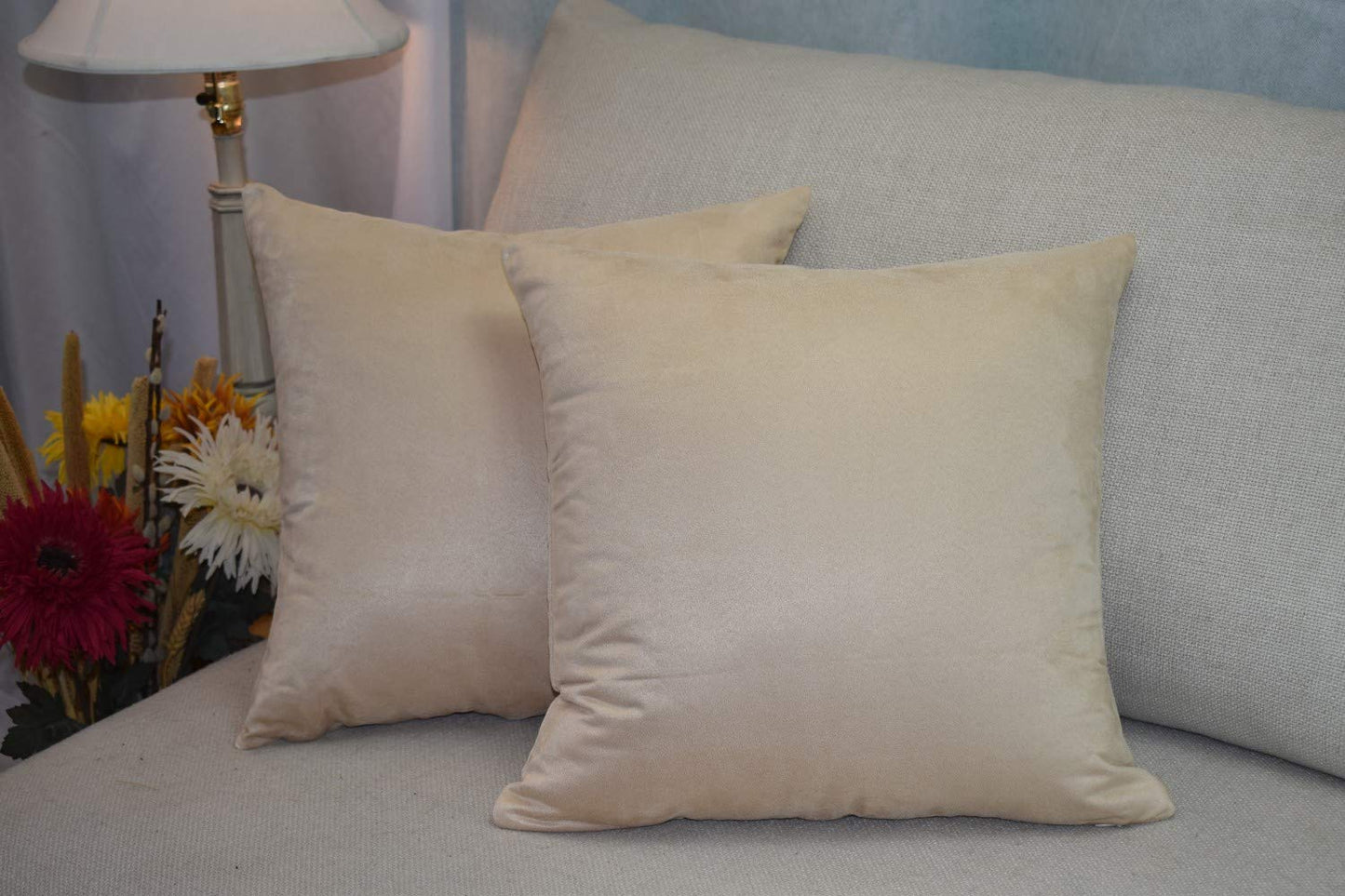 MoonRest - Pack of 2- Faux Suede Decorative Throw Pillow Case Cushion Cover (Set of 2)