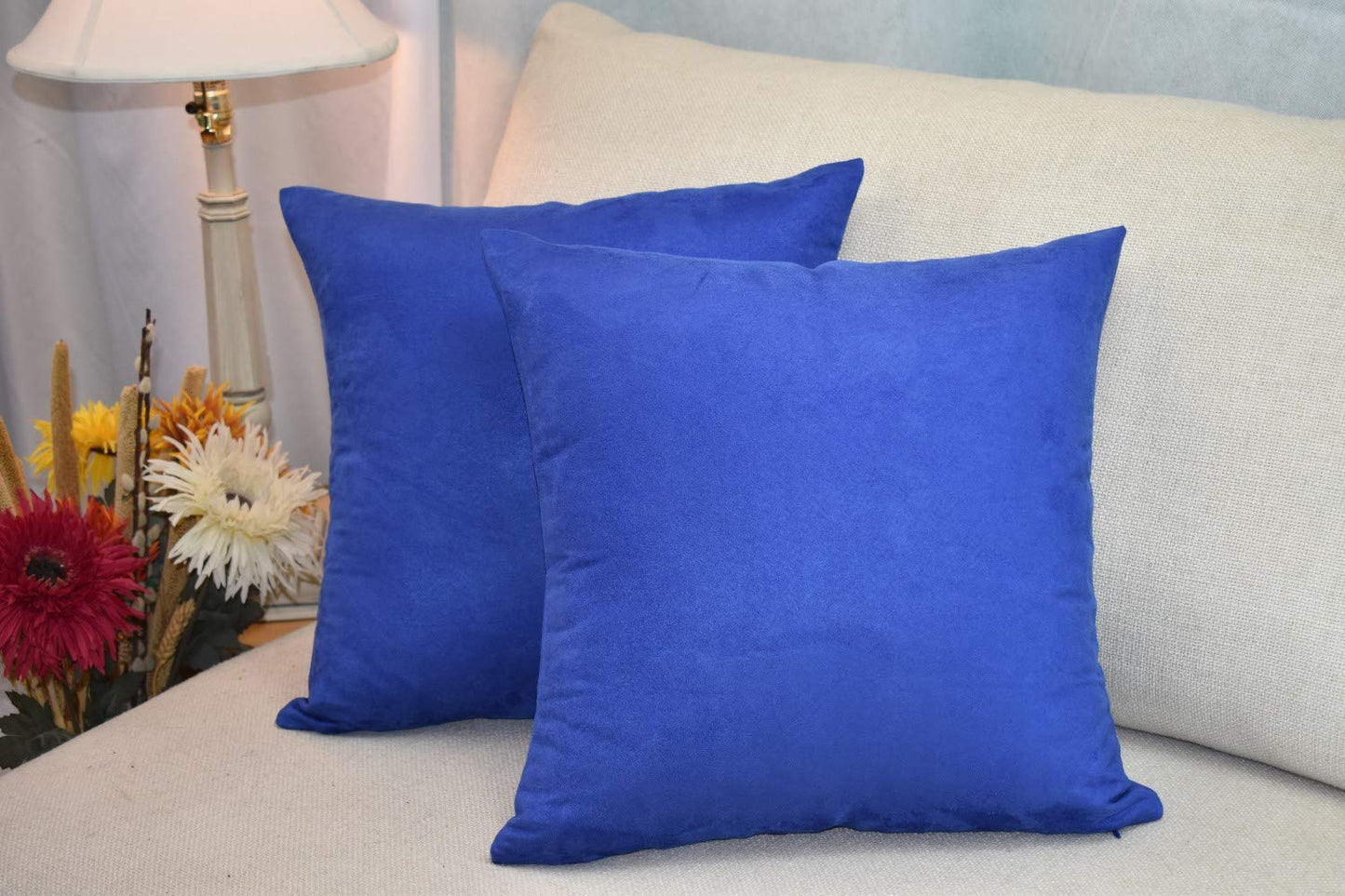 MoonRest - Pack of 2- Faux Suede Decorative Throw Pillow Case Cushion Cover (Set of 2)