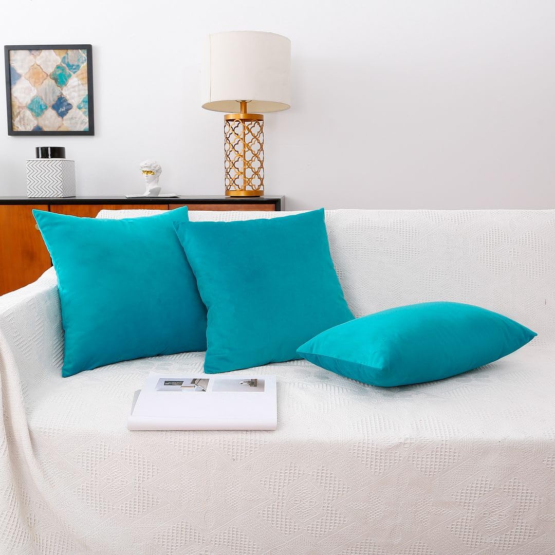 MoonRest - Pack of 2, Velvet Decorative Pillow Cover Set, Cozy Soft with Hidden Zipper Solid Color for Sofa Bedroom Car Couch Throw Pillow