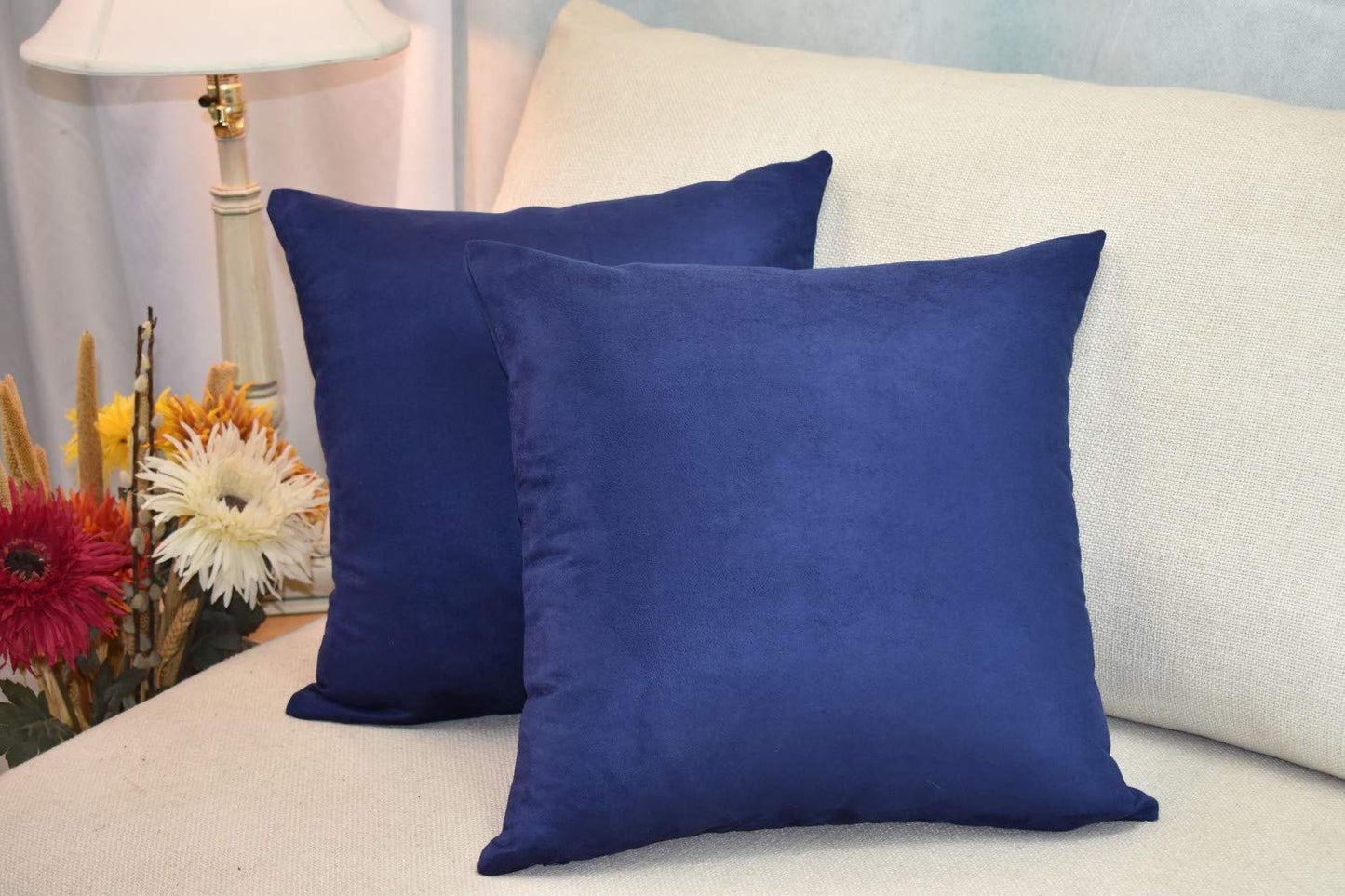 MoonRest - Pack of 2- Faux Suede Decorative Throw Pillow Case Cushion Cover (Set of 2)