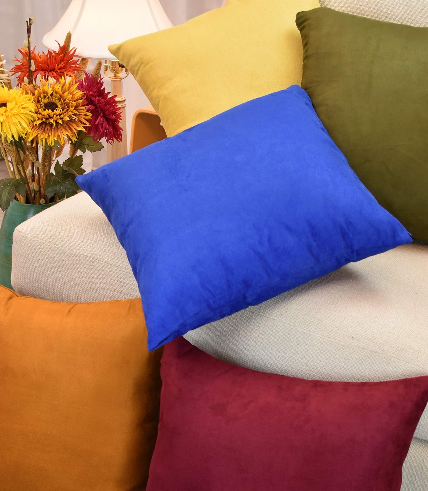 MoonRest - Pack of 2- Faux Suede Decorative Throw Pillow Case Cushion Cover (Set of 2)
