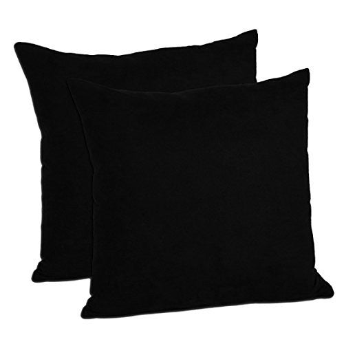 Faux Suede Decorative Pillow Shams Solid Colors (Set of 2)