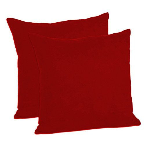 Faux Suede Decorative Pillow Shams Solid Colors (Set of 2)