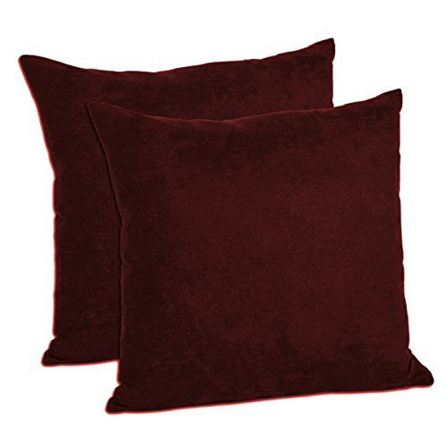 Faux Suede Decorative Pillow Shams Solid Colors (Set of 2)