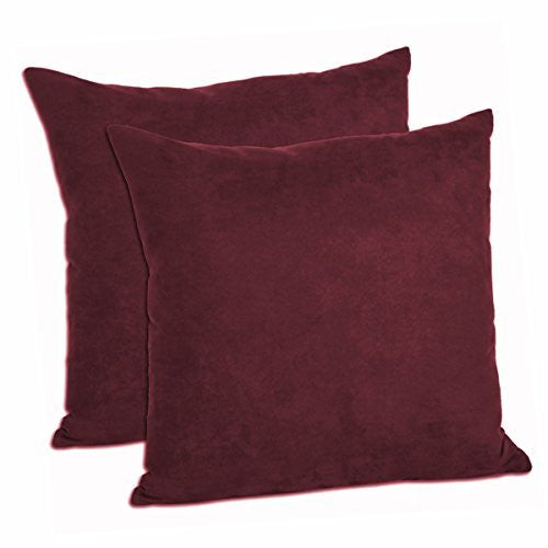 Faux Suede Decorative Pillow Shams Solid Colors (Set of 2)