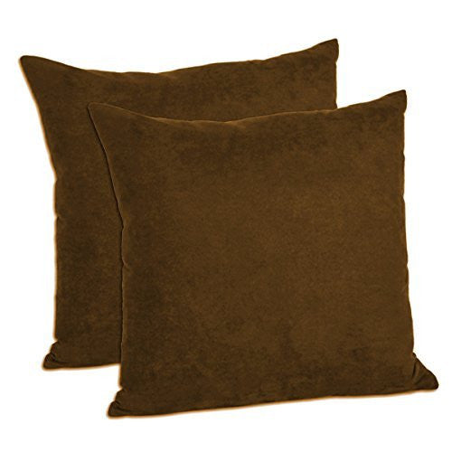 Faux Suede Decorative Pillow Shams Solid Colors (Set of 2)