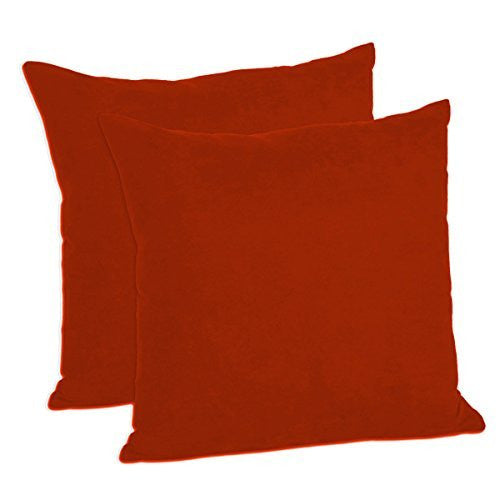 Faux Suede Decorative Pillow Shams Solid Colors (Set of 2)