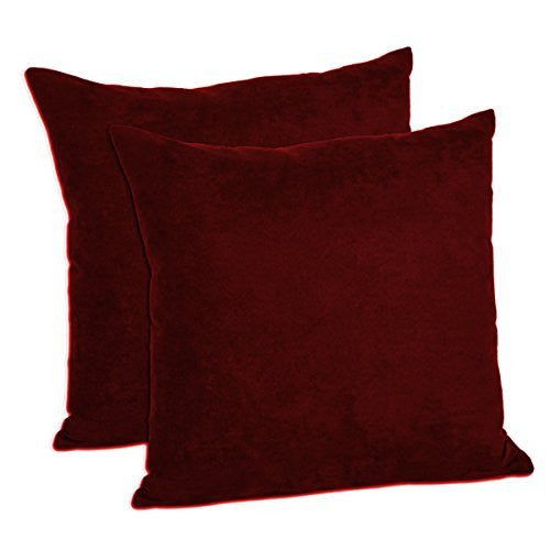 Faux Suede Decorative Pillow Shams Solid Colors (Set of 2)