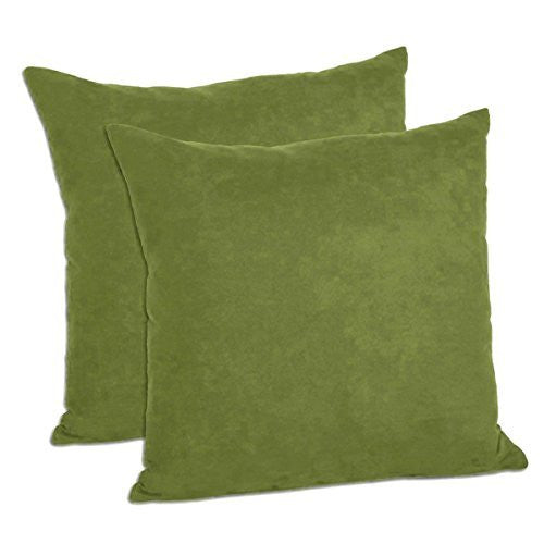 Faux Suede Decorative Pillow Shams Solid Colors (Set of 2)