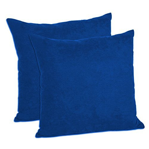 Faux Suede Decorative Pillow Shams Solid Colors (Set of 2)