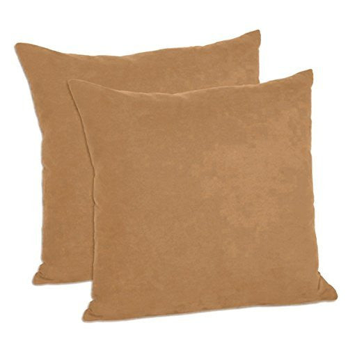 Faux Suede Decorative Pillow Shams Solid Colors (Set of 2)