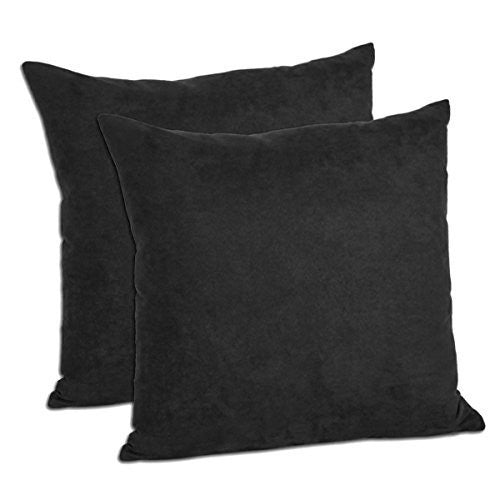 Faux Suede Decorative Pillow Shams Solid Colors (Set of 2)