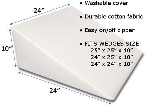 MoonRest- Foam Bed Wedge Pillow with Cover Fully Assembled