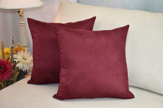 MoonRest - Pack of 2- Faux Suede Decorative Throw Pillow Case Cushion Cover (Set of 2)