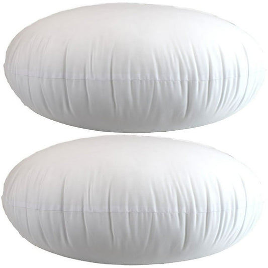 MoonRest- Set of two Round Pillow Insert Hypoallergenic Polyester Form Stuffer- %100 Cotton Blend Covering for Sofa Sham, Decorative Pillow, Cushion and Bed - 9 Inch Diameter