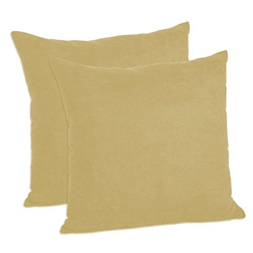 Faux Suede Decorative Pillow Shams Solid Colors (Set of 2)