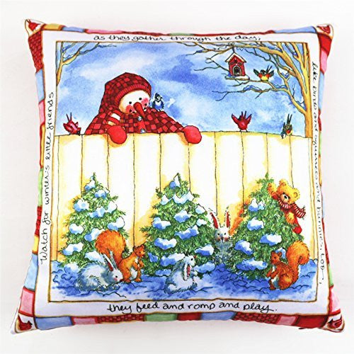 Christmas Cotton Linen Throw Pillow Case Cushion 18 x 18 inch (45x45 cm)