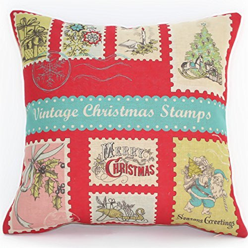 Christmas Cotton Linen Throw Pillow Case Cushion 18 x 18 inch (45x45 cm)