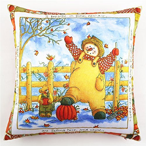 Christmas Cotton Linen Throw Pillow Case Cushion 18 x 18 inch (45x45 cm)