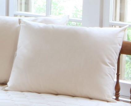 Organic bed Pillow, Natural Fabric - Hypoallergenic Down-Like Fill - Standard Pillow